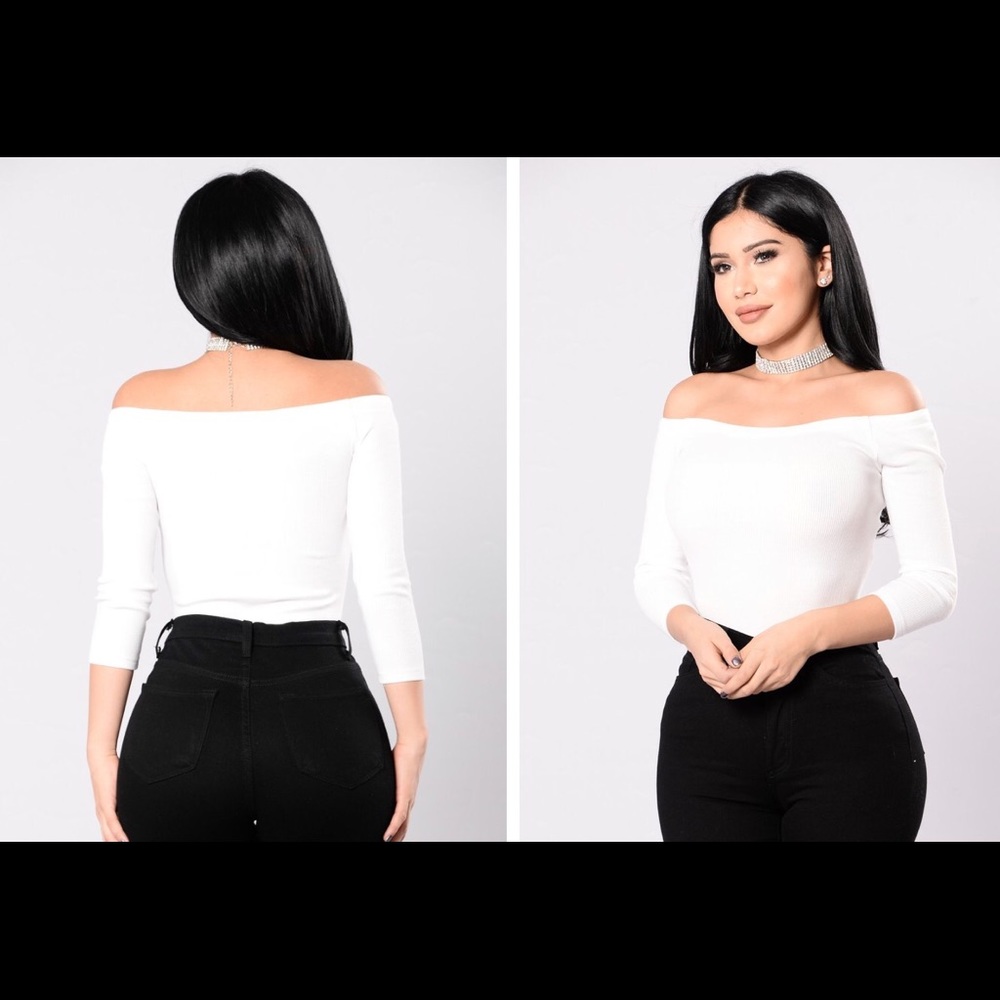 Off shoulder White Bodysuit